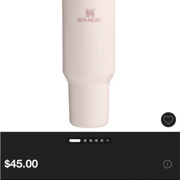 NWT Stanley 40-oz Stainless Steel Flip Straw Tumbler Rose Quartz - Picture 5 of 5